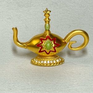 Vintage Bob Mackie Jennie Lamp Trinket Box Gold Tone